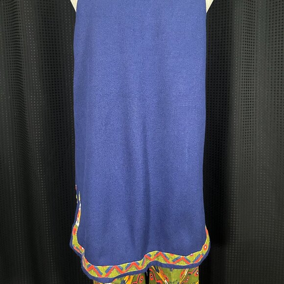 Women's Mod Ethnic Psychedelic Handmade Vintage 70s Barkcloth ? Pant Vest Set - Picture 6 of 9
